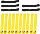 MDsport - Flagfootball flags - Volledig klittenband - Set van 5 - Geel