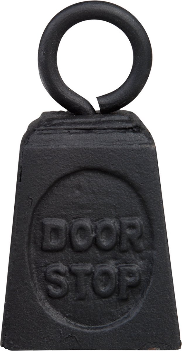 Deurstopper gewicht gietijzer zwart 13 cm - Deurstop/deurvastzetter - Esschert Design