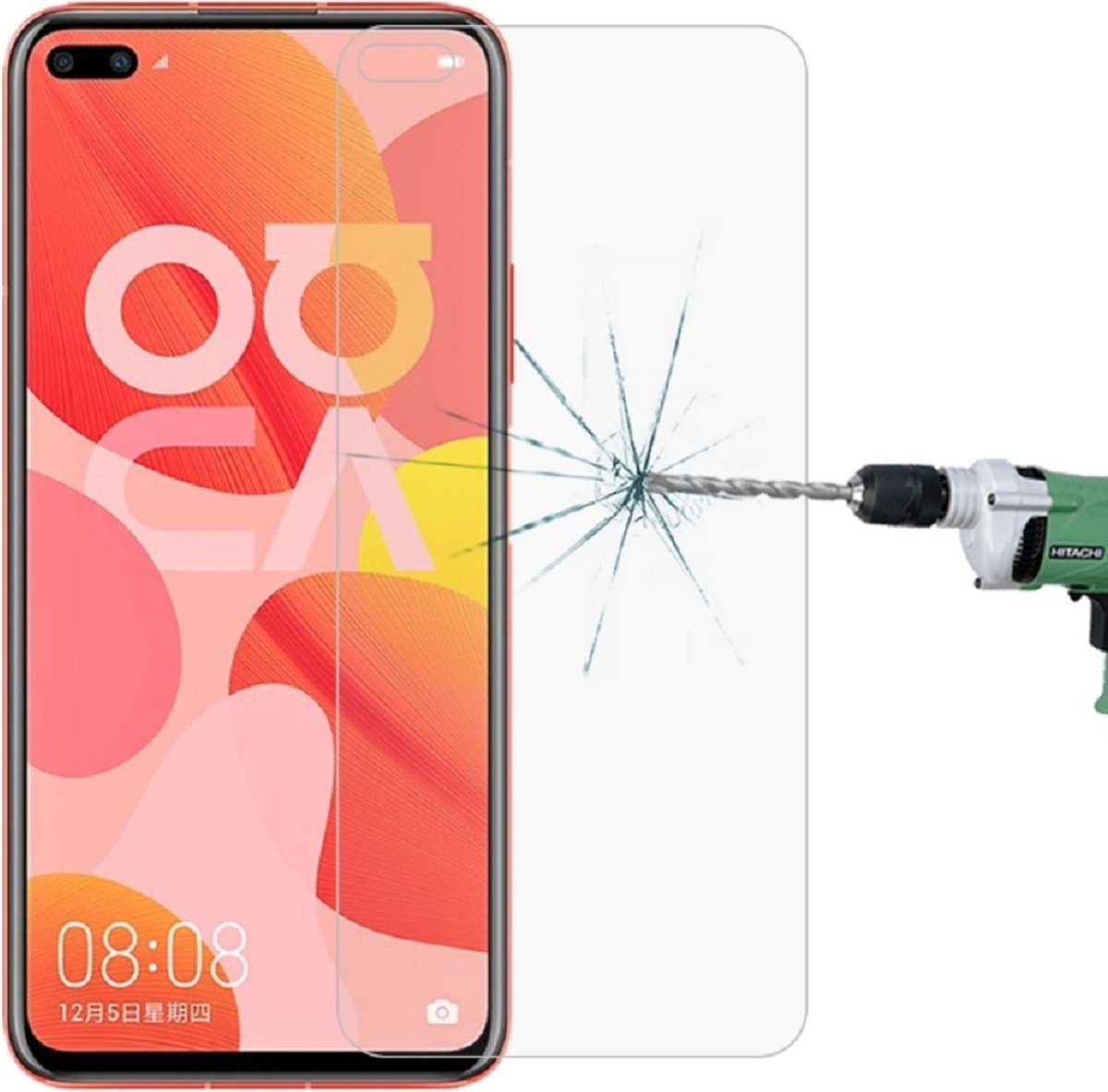 LuxeBass Tempered screenprotector geschikt voor Huawei Nova 6 - beeldscherm - scherm - tempered glas
