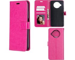 LuxeBass Hoesje geschikt voor Xiaomi Mi 10T Lite - Boekhoesje met kaartvakken - Roze gsm hoesje - telefoonhoes - telefoonhoesjes