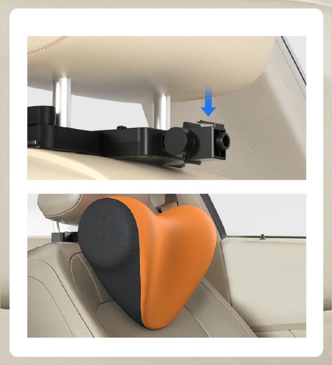 Oreiller de cou ergonomique LuxeBass pour voiture avec crochet de  suspension, Coussin