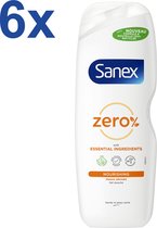 Sanex - Zero% - Nourrissant - Gel douche - 6x 725ml - Peau sèche - Pack économique