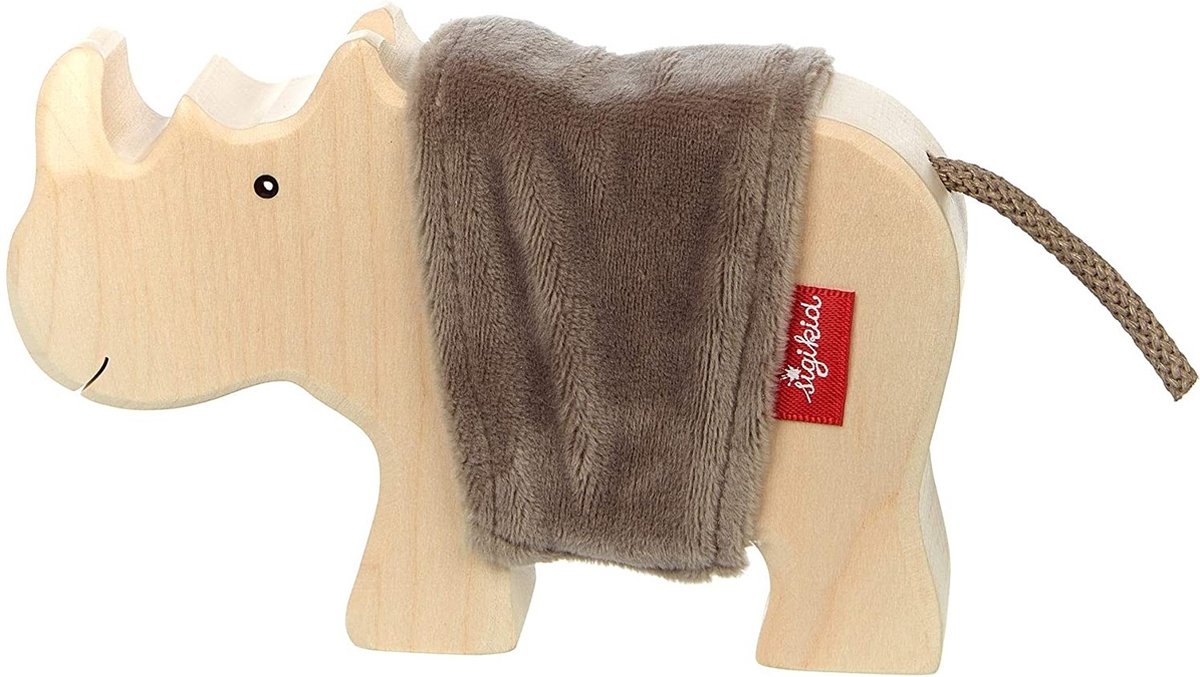 Houten speelfiguur neushoorn - Sigikid