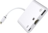8-Pins (lightning) naar Ethernet / USB / 8-Pin (lightning) female adapter internet kabel - RJ45 - Wit - Provium