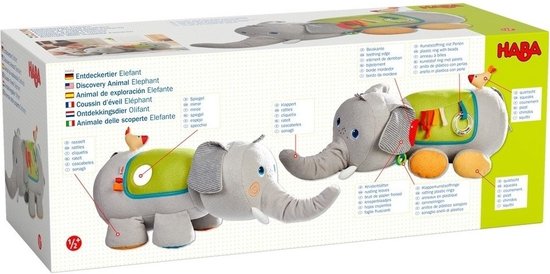 HABA Knuffel Ontdekkingsdier Olifant - 70 cm van HABA. — afbeelding 5