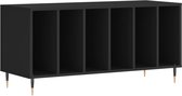 vidaXL - Platenkast - 100x38x48 - cm - bewerkt - hout - zwart