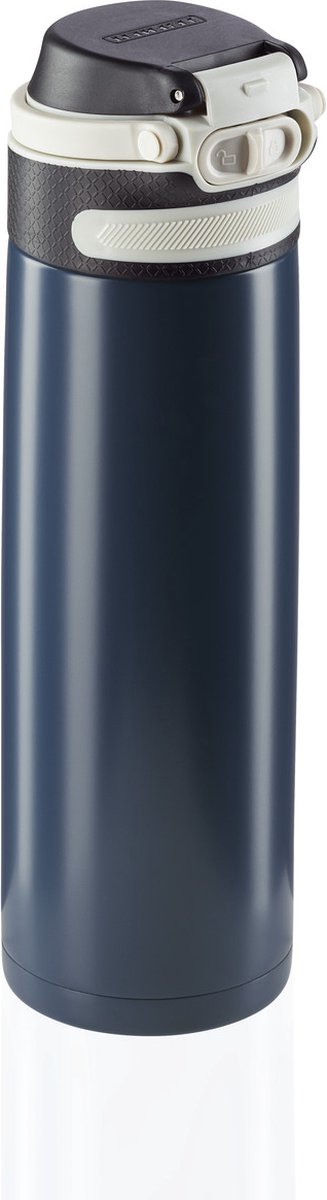 Leifheit thermosbeker Flip - 600 ml - RVS - donkerblauw