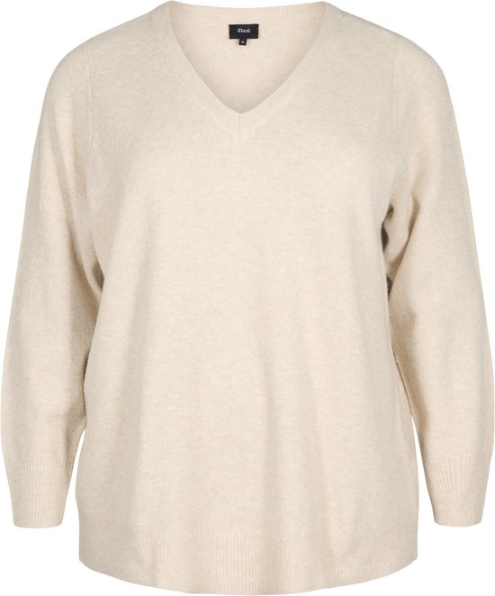 ZIZZI CASUNNY, L/S, PULLOVER Dames Blouse - Sand - Maat S (42-44)