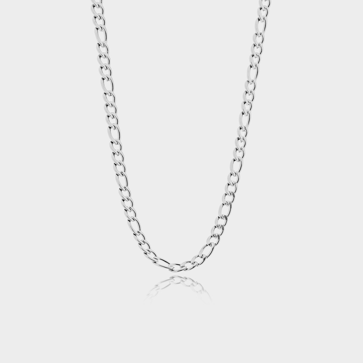 Figaro Ketting 5 mm - Zilveren Schakelketting - 50 cm lang - Ketting Heren - Olympus Jewelry