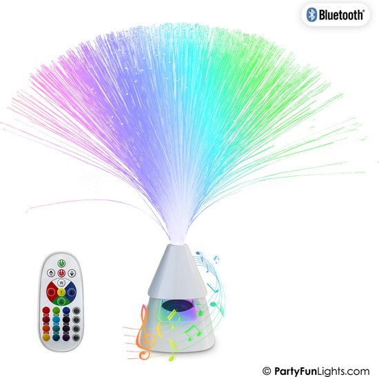 PartyFunLights - Lampe et haut-parleur à fibre optique (2 en 1