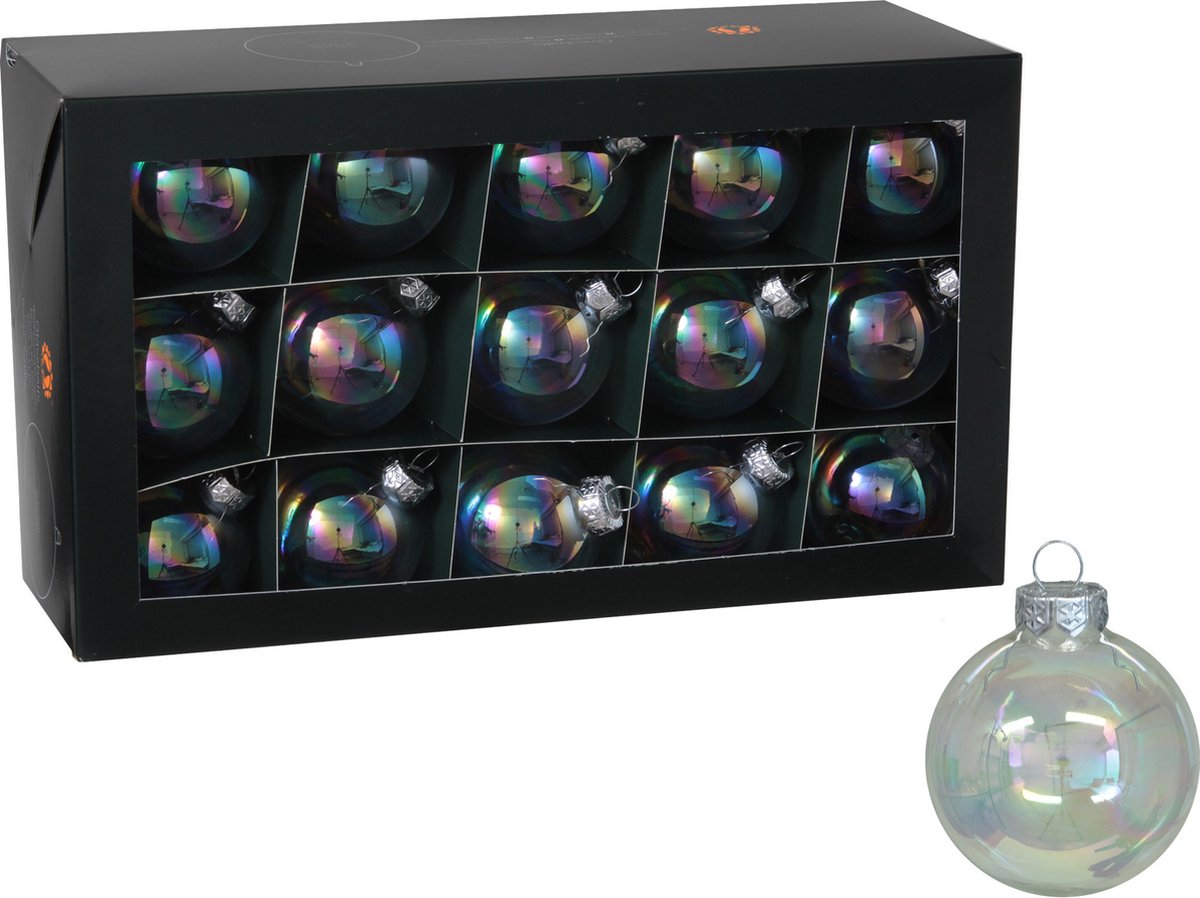 Othmar Decorations kerstballen 36x - parelmoer - glas -6 cm