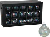 Othmar Decorations kerstballen 36x - transparant parelmoer -glas -6 cm