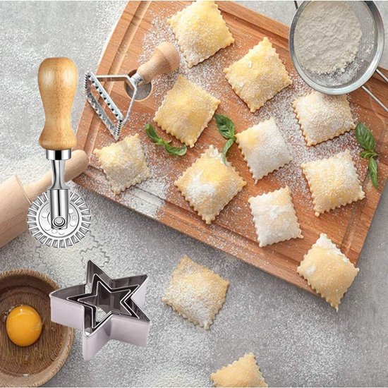 Set 6 Pièces Coupe-Ravioli - Acier Inoxydable | Formes Carré Et Sapin | Pour Pâtes, Biscuits, Gâteaux