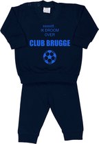 La Petite Couronne Pyjama 2-Delig "ssstt... Ik droom over CLUB BRUGGE" Unisex Katoen Zwart/blauw Maat 56/62