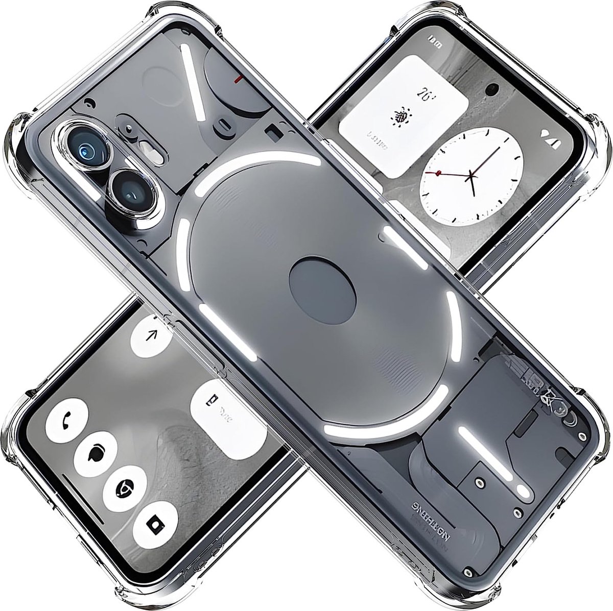 Casemania Hoesje Geschikt voor Nothing Phone 2 Transparant - Anti Shock Back Cover