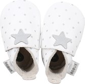 Bobux - Baby slofjes - Soft Soles - White with blossom hearts print - New born