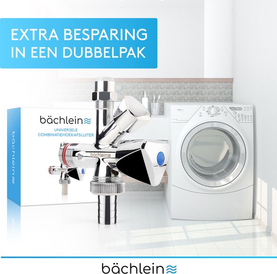 Vanne d'équerre combinée universelle Bächlein auto-étanche, vanne d'équerre combinée pour conduites d'eau froide et chaude avec une large gamme d'options de raccordement, vanne d'équerre