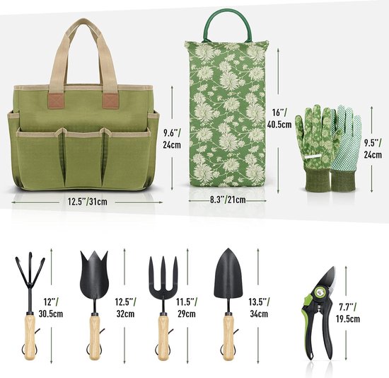 DEWINNER Tuingereedschapset, 3-delige dame hand planten tuinieren geschenk, ergonomische handgreep, succulente bonsai dame plant gereedschap, verjaardagscadeau