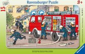 Kinderpuzzel "Mijn Brandweerauto" - 06321 / Framepuzzel 15-Delig Met Brandweermotief - Voor Kinderen Vanaf 3 Jaar