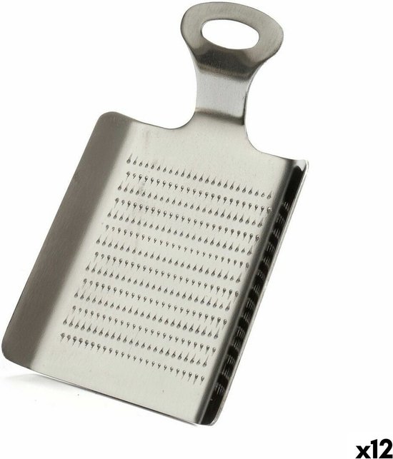 Râpe à Truffes Argent Inox 2 x 19 x 11 cm (12 Pièces)