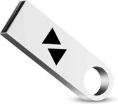 USB stick 2.0 Zilver Aluminium Stijl 128GB - USB A - Flash Drive - Geschikt voor computer/laptop/tv - Zwart logo Hoge capaciteit voor bestanden en gegevens