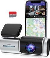 Menzo Dashcam pour voiture - Caméra de voiture - Caméra de tableau de bord - Vision nocturne - Surveillance de stationnement - Résolution d'image 2K - Carte SD 64 GB incluse