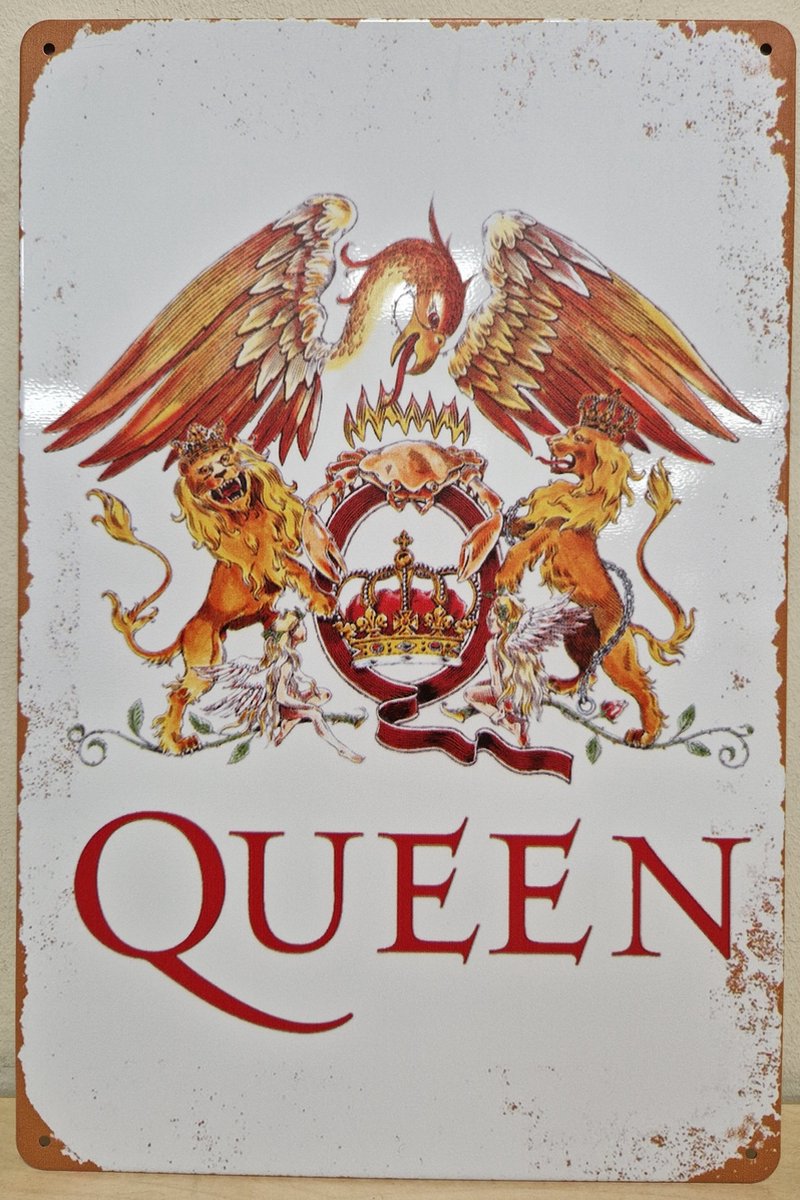 Queen logo verticaal Reclamebord van metaal METALEN-WANDBORD - MUURPLAAT - VINTAGE - RETRO - HORECA- BORD-WANDDECORATIE -TEKSTBORD - DECORATIEBORD - RECLAMEPLAAT - WANDPLAAT - NOSTALGIE -CAFE- BAR -MANCAVE- KROEG- MAN CAVE