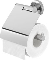 Tiger Boston - Porte-rouleau papier toilette avec rabat - Acier inoxydable poli