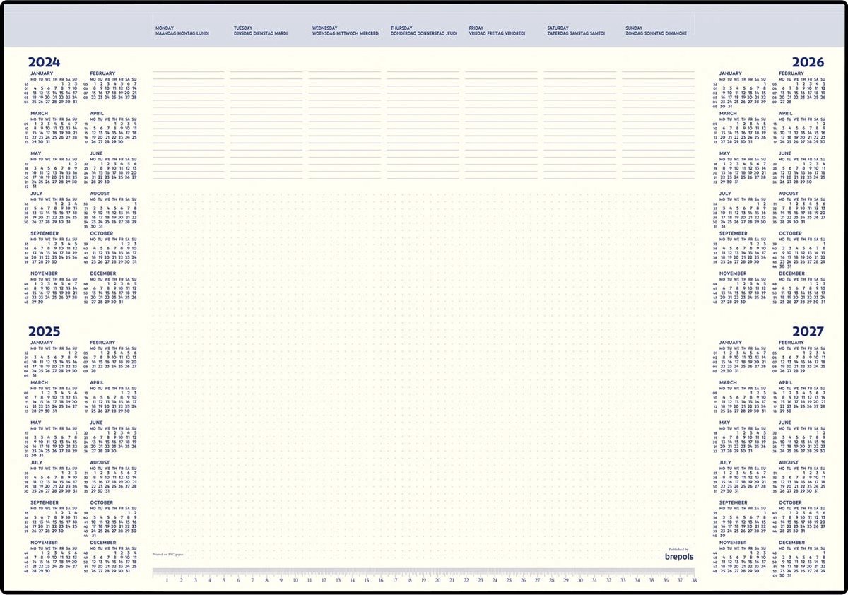 Bloc design Sigel - A2 - avec calendrier 2024/25/26 - blanc - à