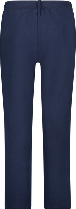 Donkerblauwe joggingbroek met trekkoord en tailleband.