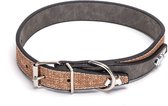 Nobleza Hondenhalsband - Halsband bruin voor honden - Exclusieve hondenhalsband kunstleder - lengte 45 cm - S