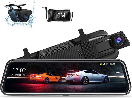 Miroir de dashcam de voiture Full HD, DVR de blackbox de voiture