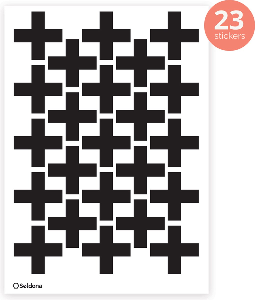 Seldona® Muurstickers kinderkamer Plusjes - Zwart wit Scandinavisch design - jongen / meisje - Babykamer (23 Stuks)
