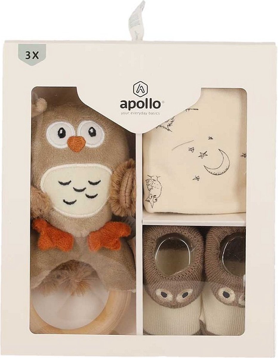 Goedkoopste Apollo Baby's Giftbox Uil - Kraamcadeau - Babyshower - Baby sokken