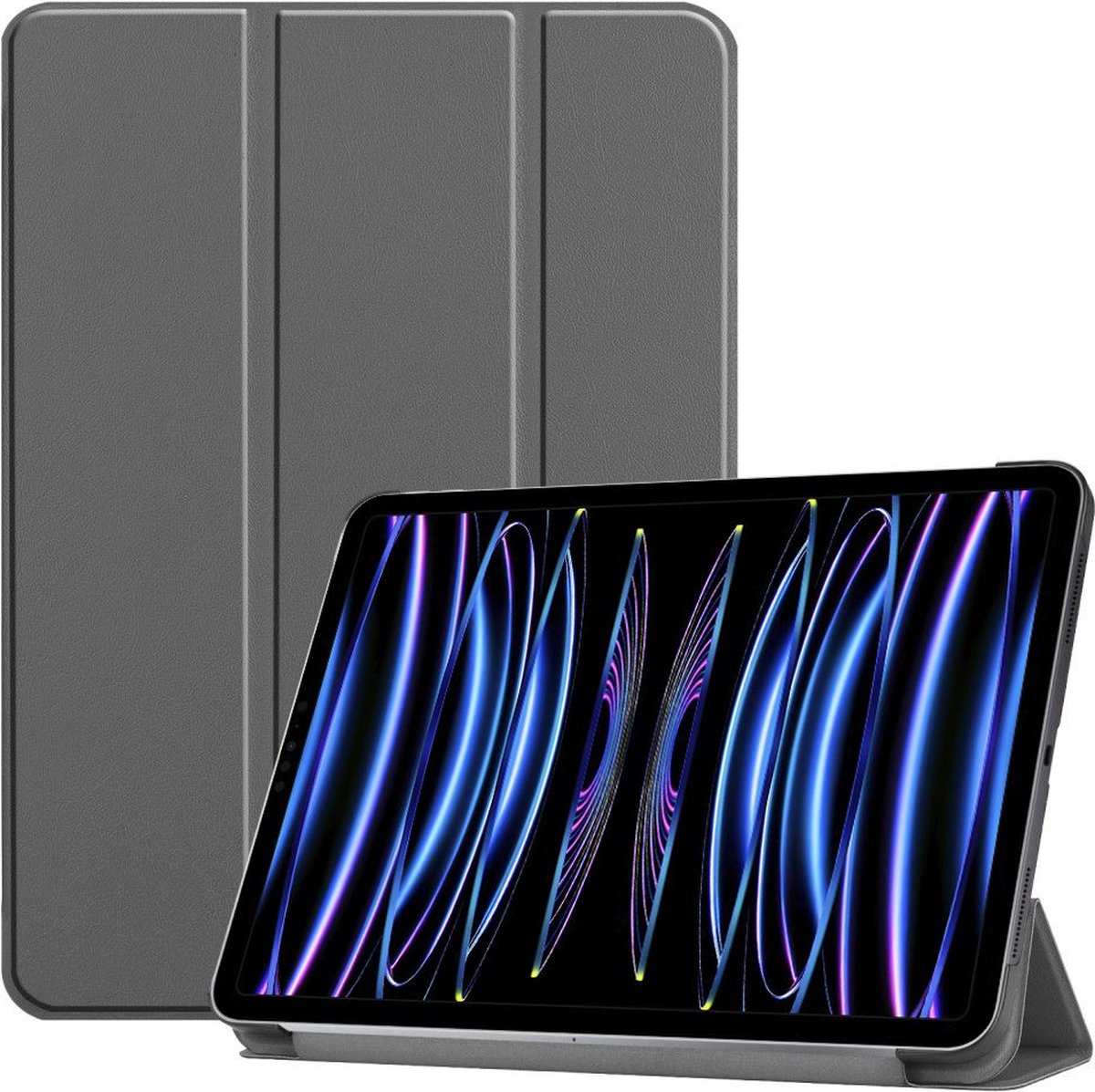Just in Case Smart Tri-Fold kunstleer hoes voor iPad Pro 12.9 (2021) - grijs