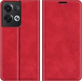 Oppo Reno8 Pro Magnetic Wallet Case - Red