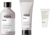 L'Oréal Professionnel Silver Conditioner + Shampooing + Clips de réglage EVO Clip-ity gratuits