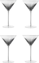 Broste Copenhagen Smoke collectie set van 4 Martini glazen handgeblazen in geschenkverpakking - 20 cl