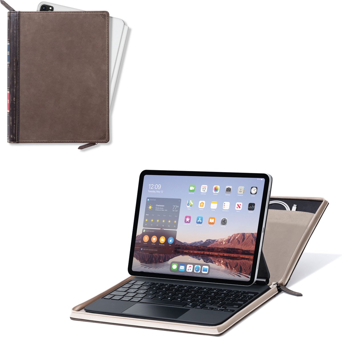 Twelve South BookBook Cover - geschikt voor iPad Pro 11 met toetsenbord - Crème