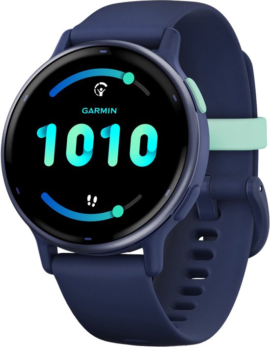 Garmin Vivoactive 5 Music - Smartwatch – Sporthorloge - AMOLED-Scherm -11 dagen batterij - Sportapps 30+ - Meditatie - Garmin Pay – Slaapcoaching - Blue/Blue Metallic