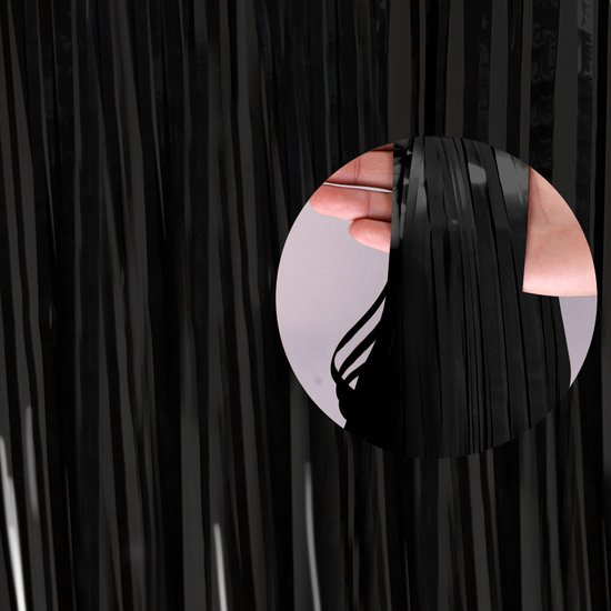 2x Deurgordijn Backdrop Gordijn Zwart Verjaardag Halloween Feest Versiering Deur Folie Gordijn 200*100 Cm - 2 Stuks