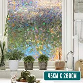 Homewell Raamfolie HR++ 45x200cm - Zonwerend & Isolerend - Statisch - Regenboog Scherven