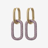 Essenza Purple Beads Earrings Gold