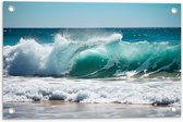 Tuinposter – Klotsende Golven aan de Kust bij de Zee - 60x40 cm Foto op Tuinposter (wanddecoratie voor buiten en binnen)