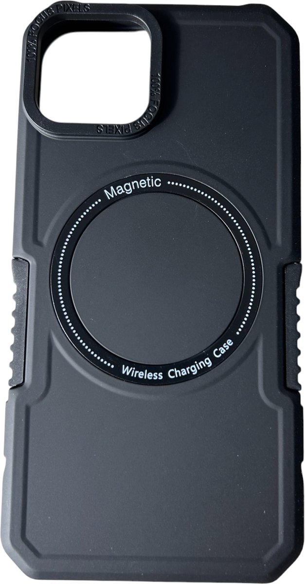 Schokbestendige Telefoonhoesje met Magnetische Draadloos opladen - Geschikt voor de iPhone 13 & 14 - Zwart