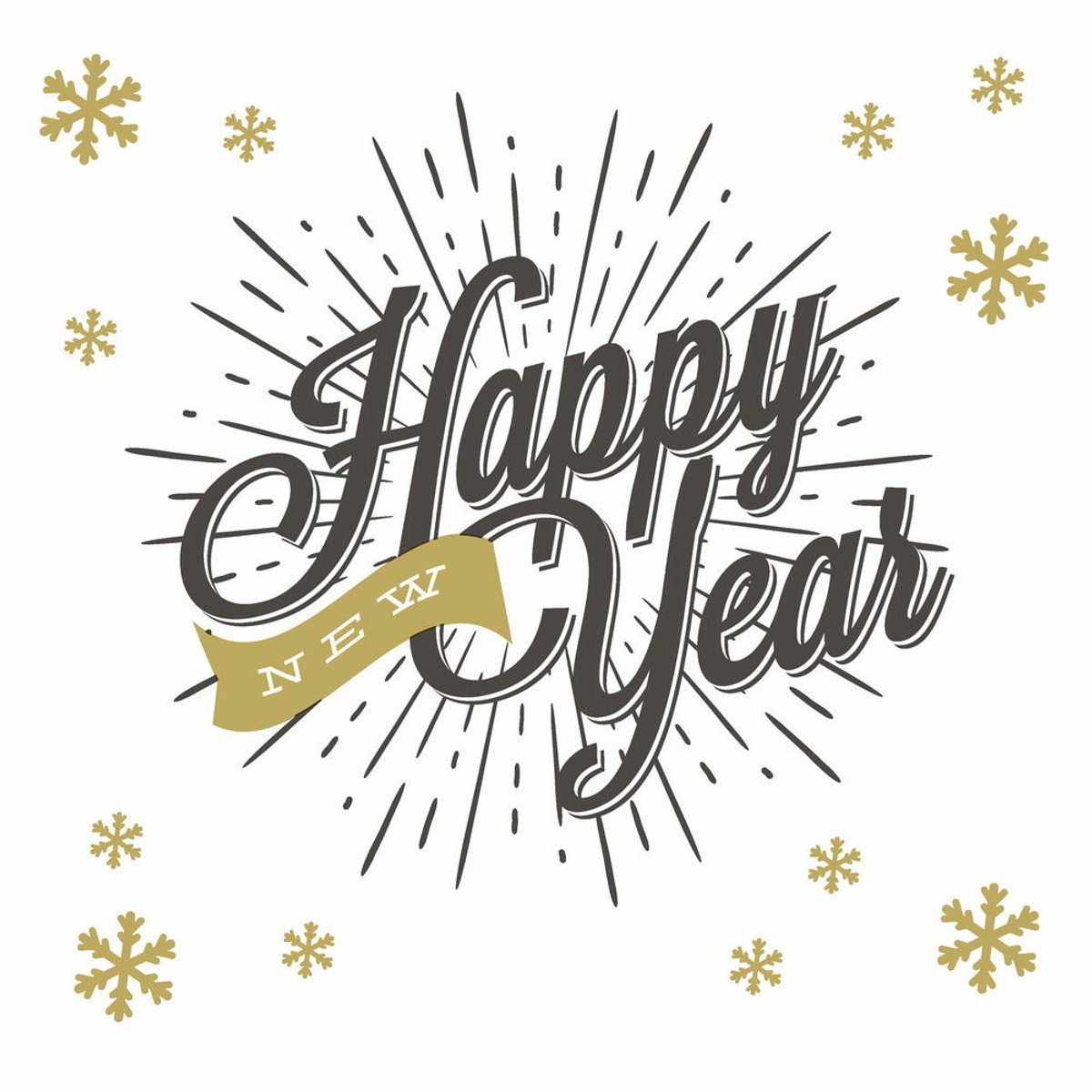 Duni nieuwjaar/oud en nieuw servetten - 20x - 33 x 33 cm - Happy New Year