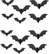 PartyDeco Halloween thema hangende vleermuizen - 18x - zwart - papier - 19-29 cm