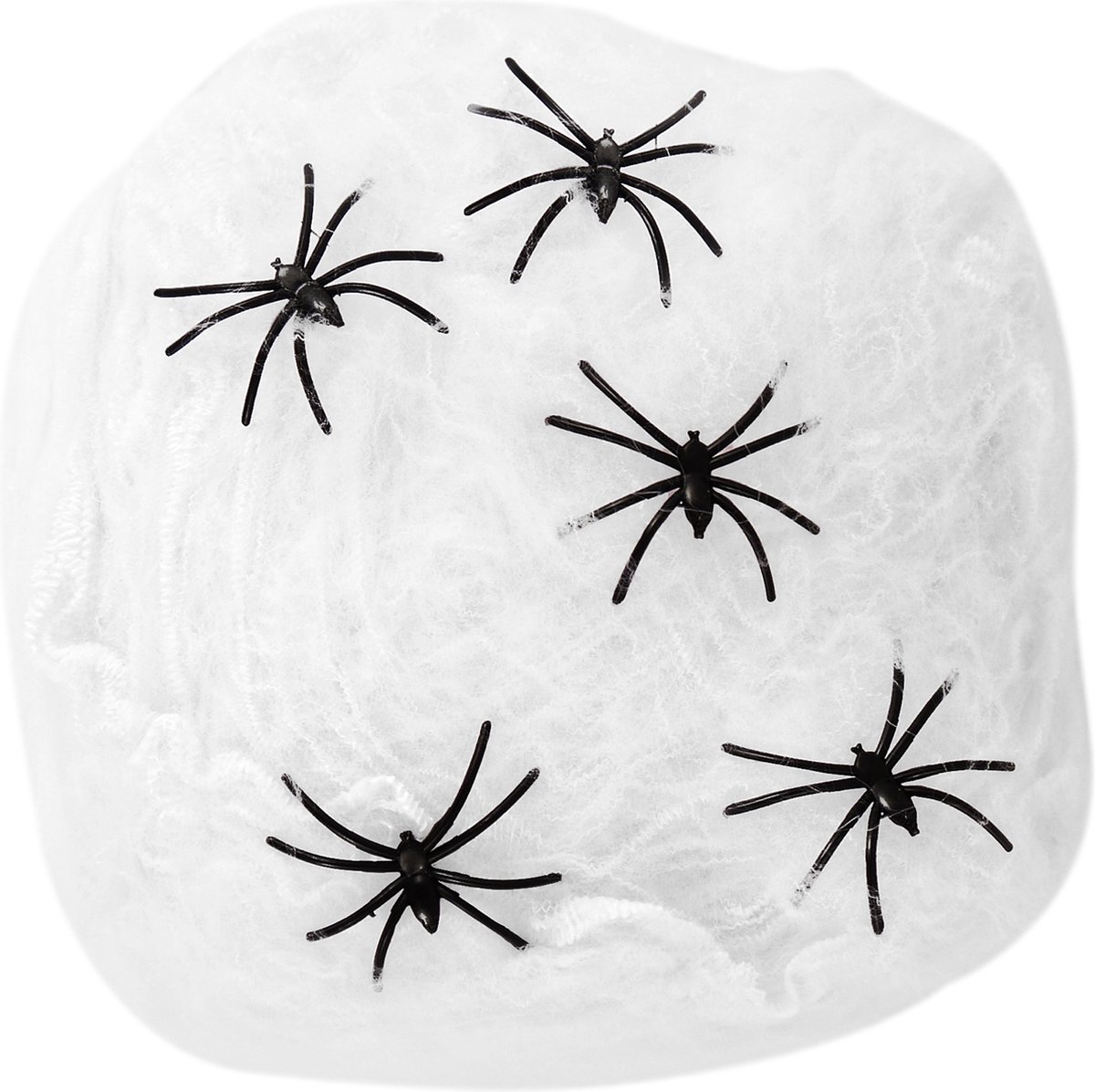 Horror spinnenweb met spinnen - wit - 40 gr - Halloween decoratie