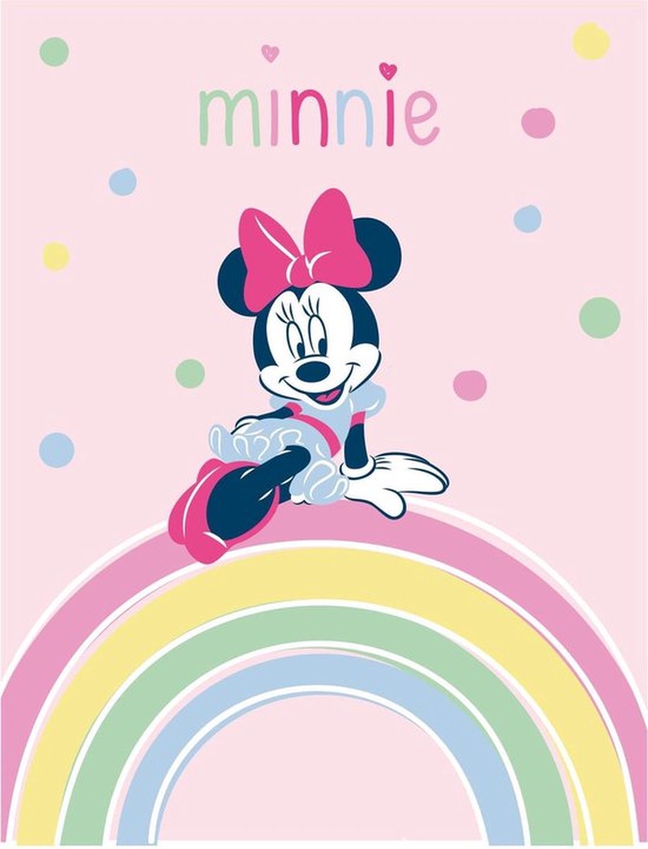 Disney Minnie Mouse Regenboog Plaid Fleece Deken 100 x 140 cm 100% polyester