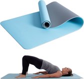 Cheqo® PRO FIT Antislip Yogamat - Sportmat - Fitnessmat - 173x58cm - Blauw